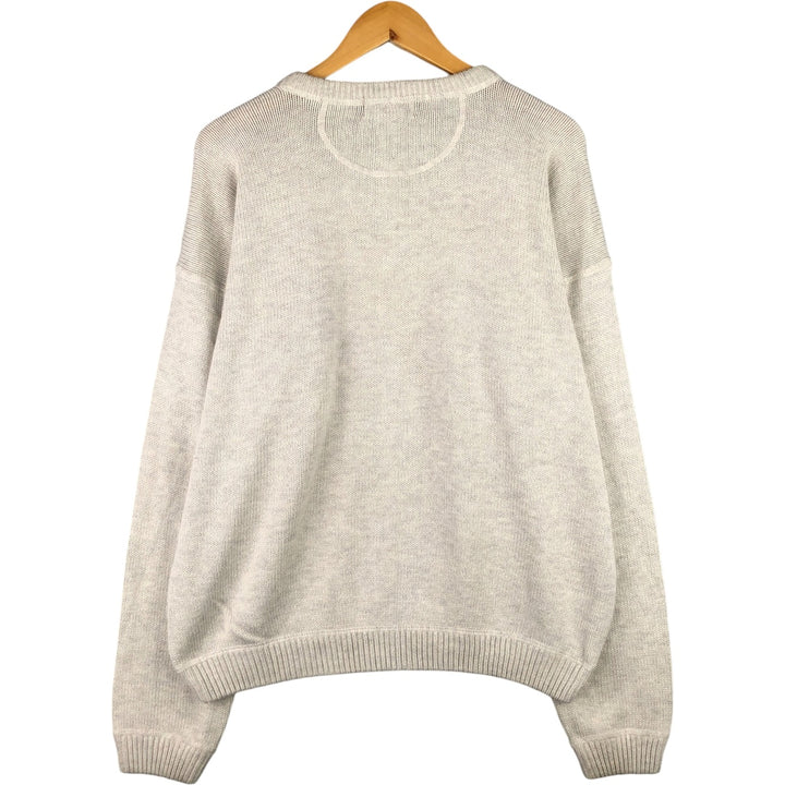 Eddie Bauer Cotton Knit Sweater, Men's Size L cotton ivory Vintage Second Hand
