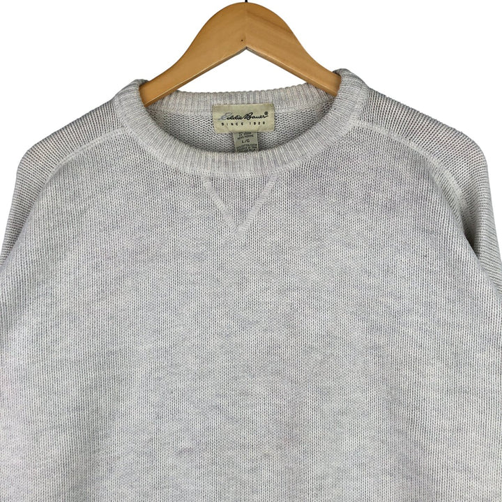 Eddie Bauer Cotton Knit Sweater, Men's Size L cotton ivory Vintage Second Hand