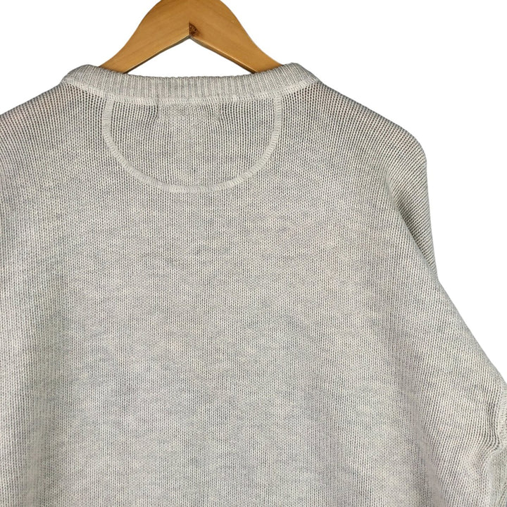 Eddie Bauer Cotton Knit Sweater, Men's Size L cotton ivory Vintage Second Hand