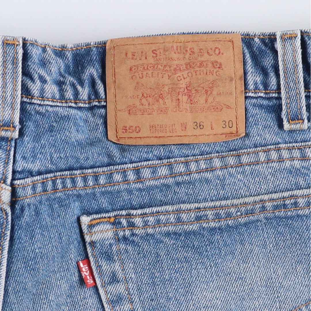 90'S Levi's 00550-4891 Relaxed Fit Tapered Leg Denim Pants, Made in USA, Men's Size 36 (Vintage) cotton Blue type light blue Vintage Second Hand