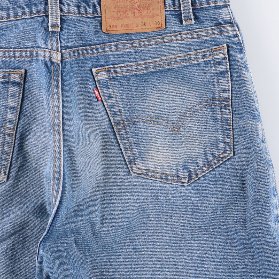90'S Levi's 00550-4891 Relaxed Fit Tapered Leg Denim Pants, Made in USA, Men's Size 36 (Vintage) cotton Blue type light blue Vintage Second Hand