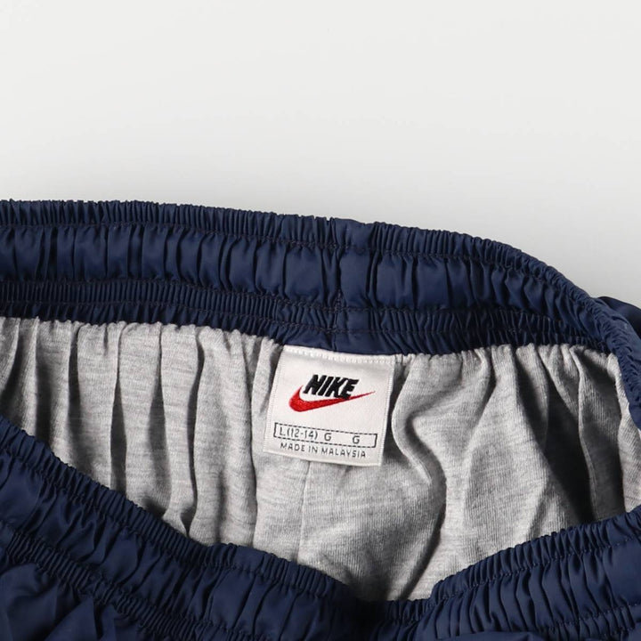 90'S Nike Nylon Pants, Rustling Pants, Women's Size L, Vintage Nylon navy blue type Vintage Second Hand