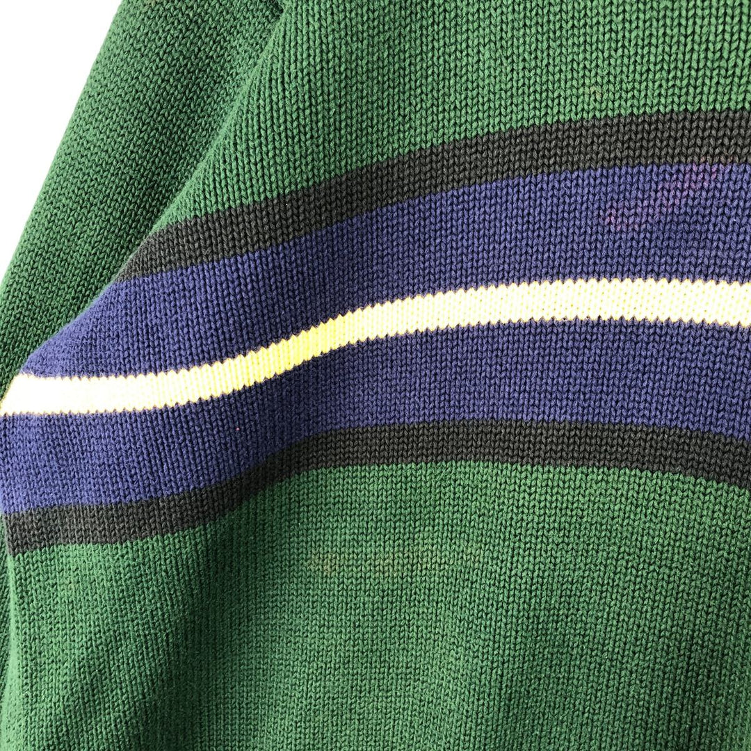 Ralph Lauren POLO by Ralph Lauren V-neck cotton knit sweater, men's size XXL cotton Green type dark green Vintage Second Hand