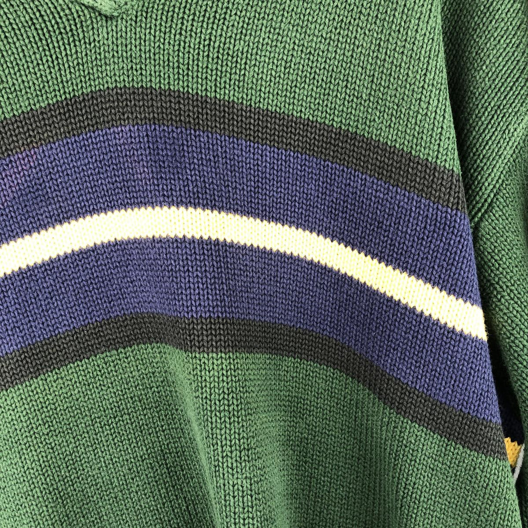 Ralph Lauren POLO by Ralph Lauren V-neck cotton knit sweater, men's size XXL cotton Green type dark green Vintage Second Hand