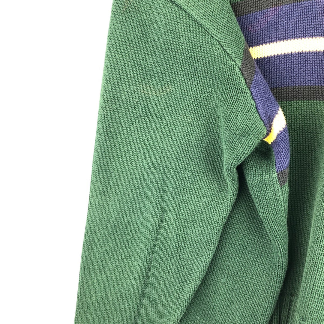 Ralph Lauren POLO by Ralph Lauren V-neck cotton knit sweater, men's size XXL cotton Green type dark green Vintage Second Hand