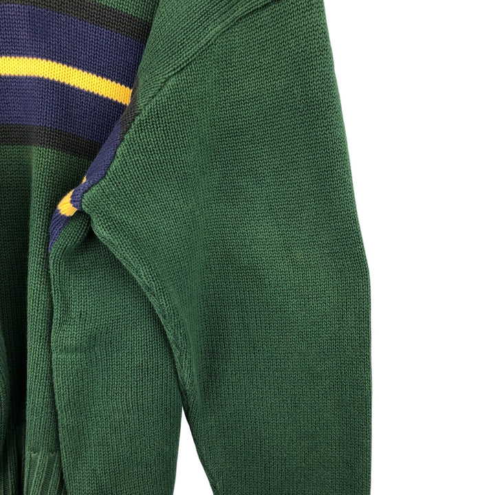 Ralph Lauren POLO by Ralph Lauren V-neck cotton knit sweater, men's size XXL cotton Green type dark green Vintage Second Hand
