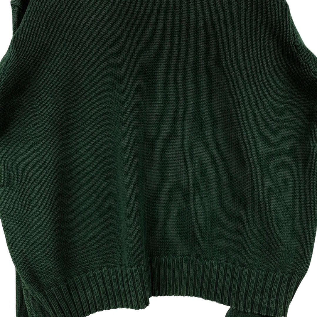 Ralph Lauren POLO by Ralph Lauren V-neck cotton knit sweater, men's size XXL cotton Green type dark green Vintage Second Hand