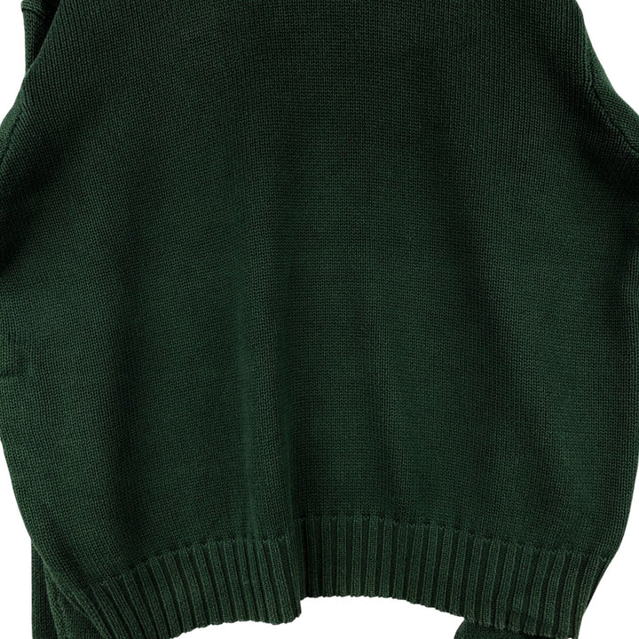 Ralph Lauren POLO by Ralph Lauren V-neck cotton knit sweater, men's size XXL cotton Green type dark green Vintage Second Hand