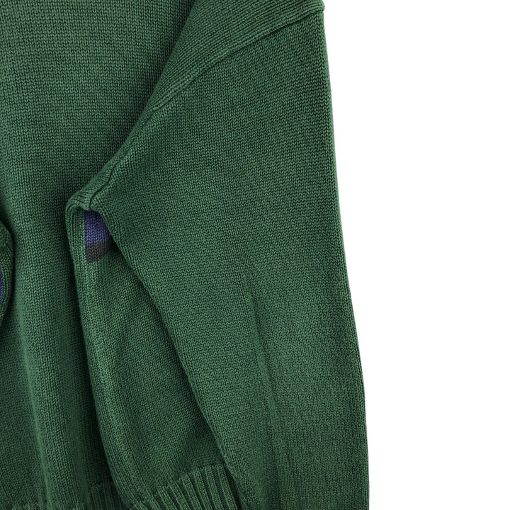 Ralph Lauren POLO by Ralph Lauren V-neck cotton knit sweater, men's size XXL cotton Green type dark green Vintage Second Hand