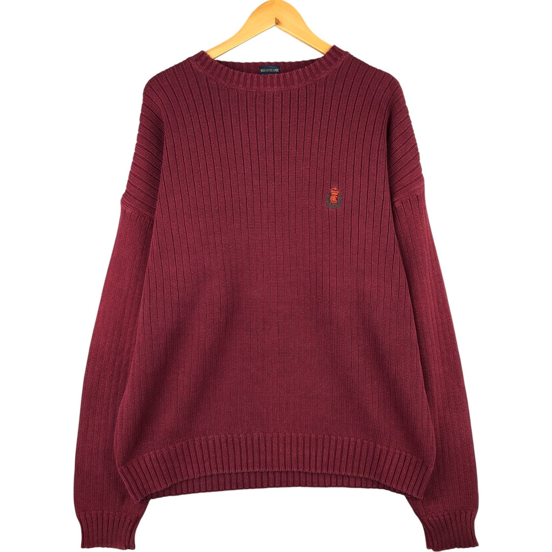 Ralph Lauren Chaps cable knit cotton sweater, men's size XL cotton red type reddish brown Vintage Second Hand