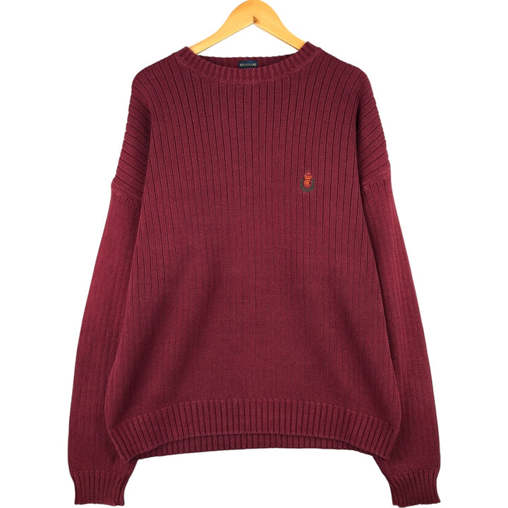 Ralph Lauren Chaps cable knit cotton sweater, men's size XL cotton red type reddish brown Vintage Second Hand