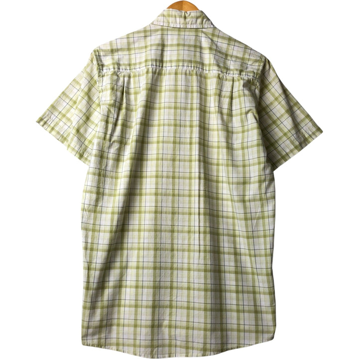 Carhartt Check Pattern Short Sleeve Work Shirt, Men's M cotton green type Vintage Second Hand