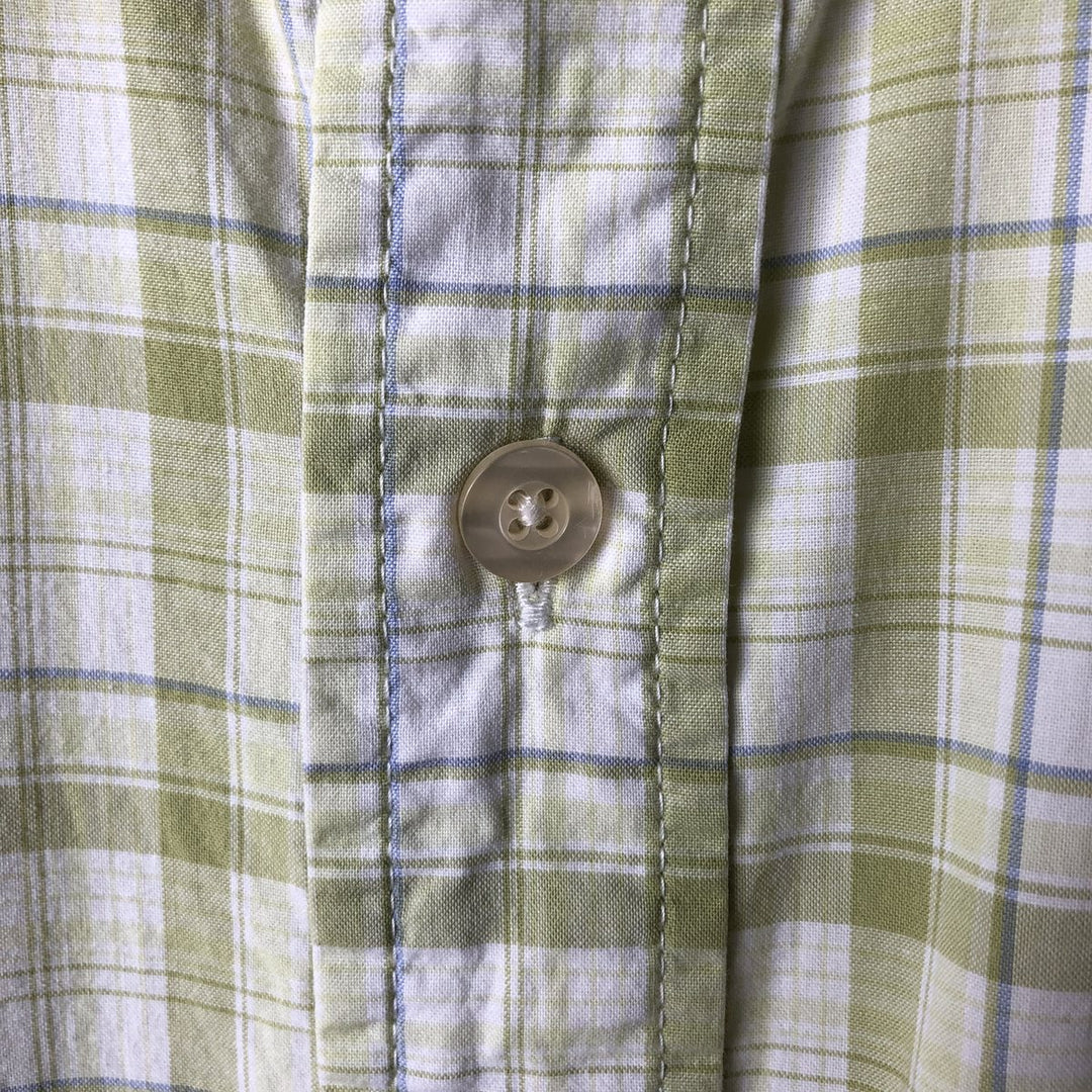 Carhartt Check Pattern Short Sleeve Work Shirt, Men's M cotton green type Vintage Second Hand