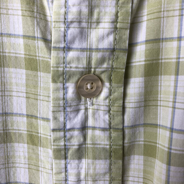 Carhartt Check Pattern Short Sleeve Work Shirt, Men's M cotton green type Vintage Second Hand