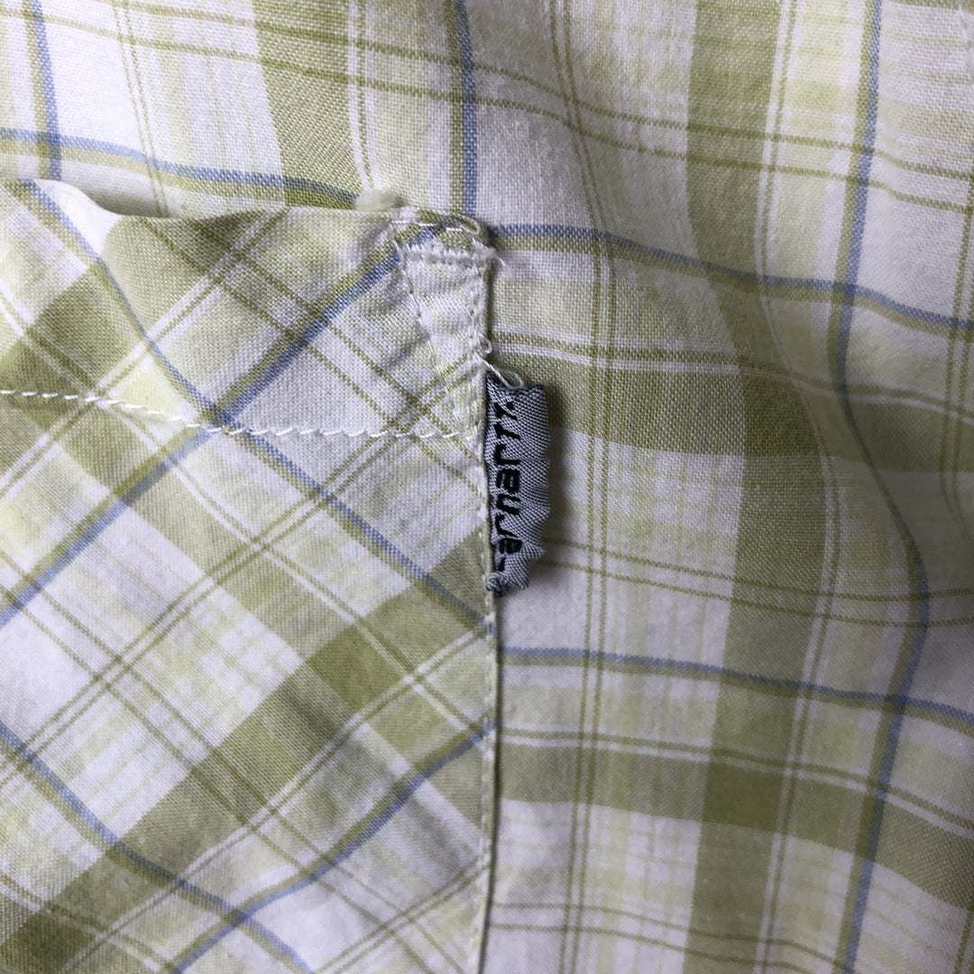 Carhartt Check Pattern Short Sleeve Work Shirt, Men's M cotton green type Vintage Second Hand