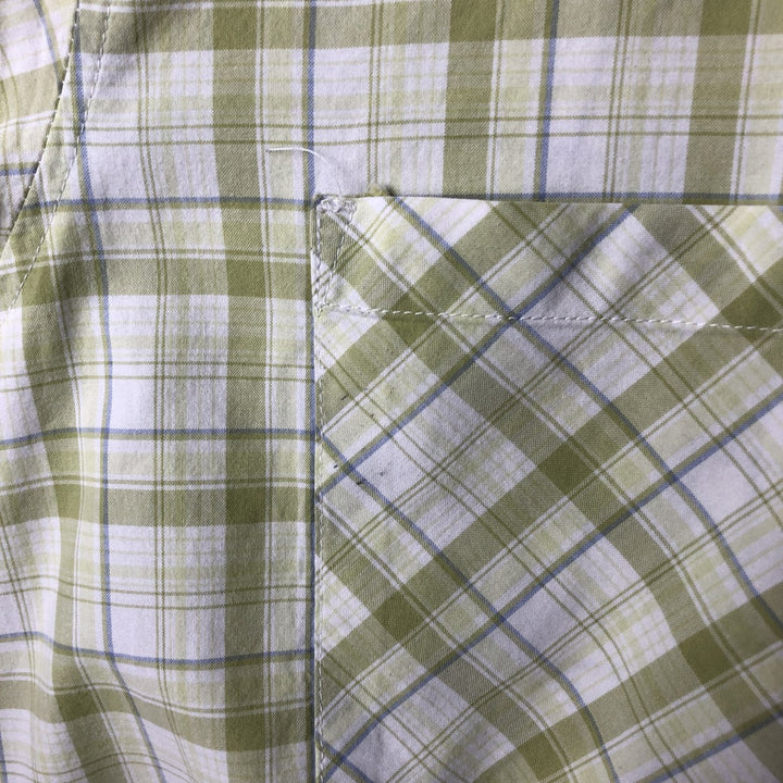 Carhartt Check Pattern Short Sleeve Work Shirt, Men's M cotton green type Vintage Second Hand