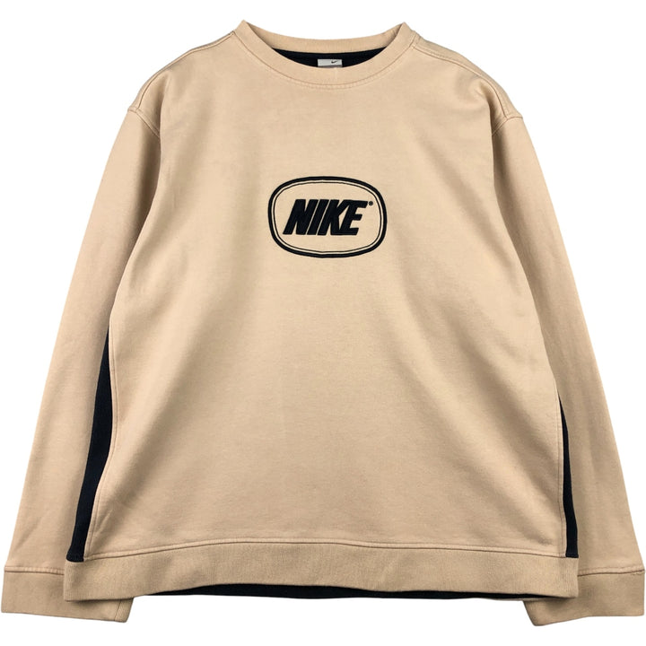 2000'S Nike logo sweatshirt, men's size XL cotton Beige type Vintage Second Hand