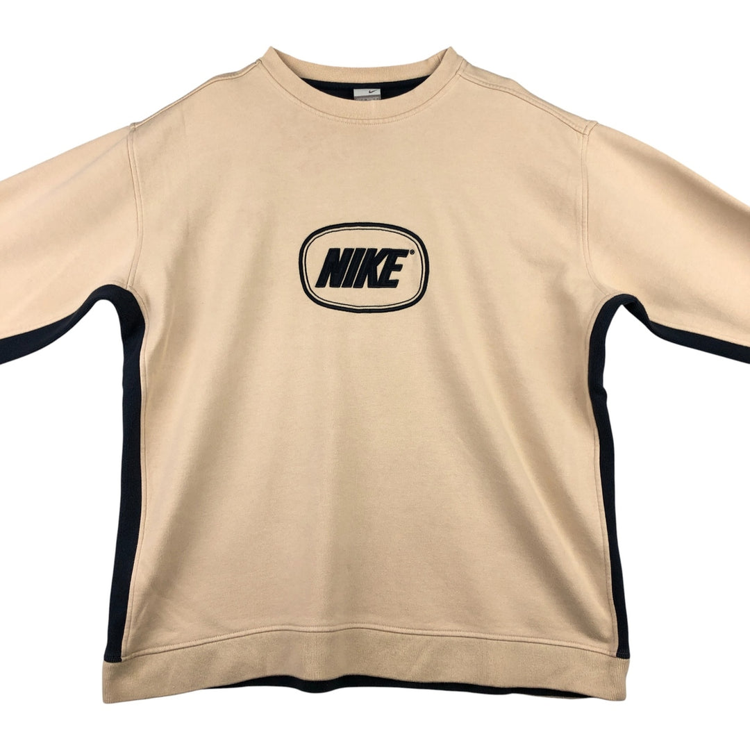 2000'S Nike logo sweatshirt, men's size XL cotton Beige type Vintage Second Hand