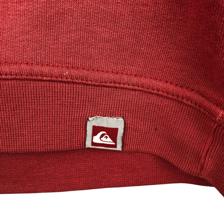 Vintage 90'S QUIKSILVER logo sweatshirt, made in Portugal, men's size L cotton burgundy type Vintage Second Hand