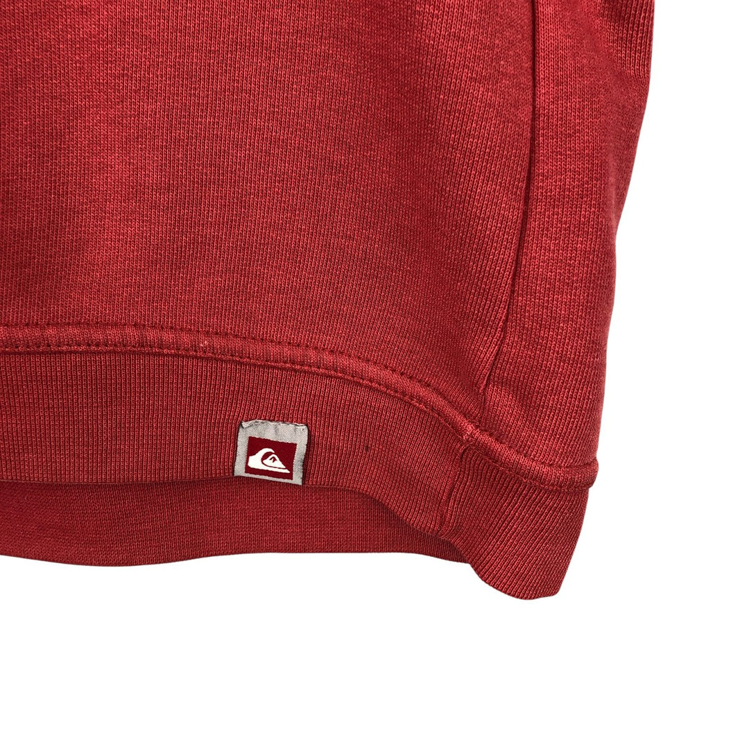 Vintage 90'S QUIKSILVER logo sweatshirt, made in Portugal, men's size L cotton burgundy type Vintage Second Hand