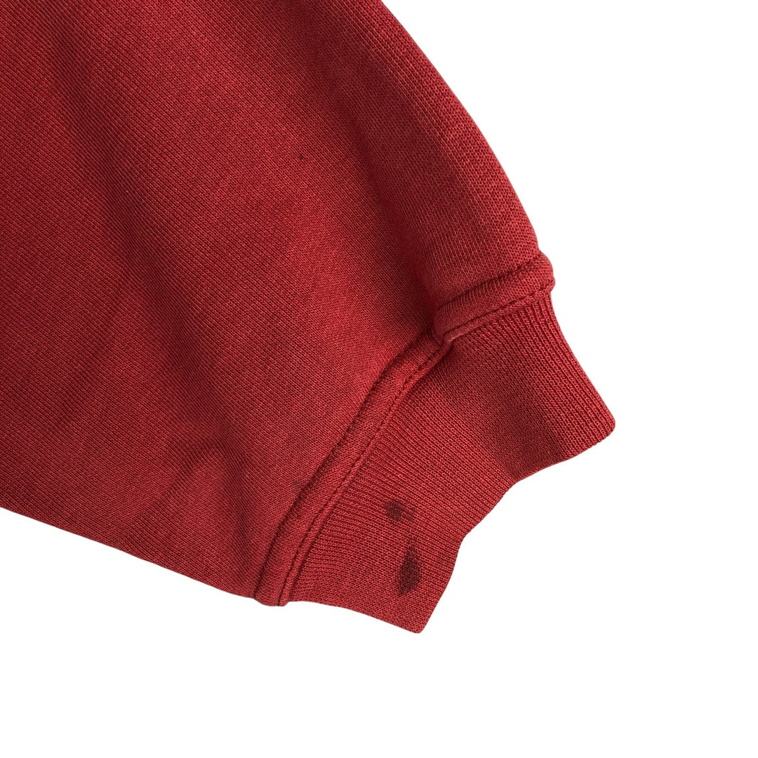 Vintage 90'S QUIKSILVER logo sweatshirt, made in Portugal, men's size L cotton burgundy type Vintage Second Hand