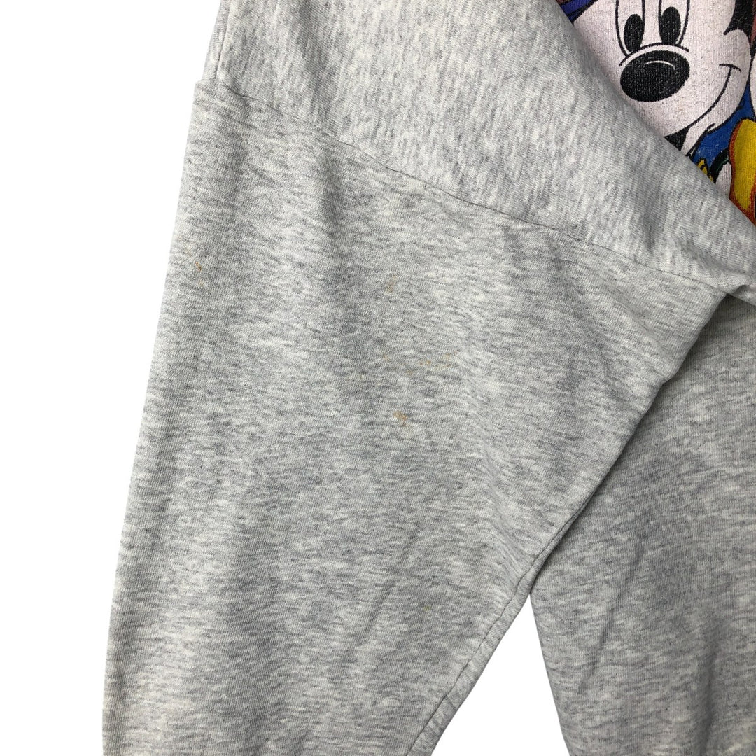 90'S Disney Mickey Mouse and Minnie Mouse Oversized Character Sweatshirt, Made in USA cotton gray type Vintage Second Hand