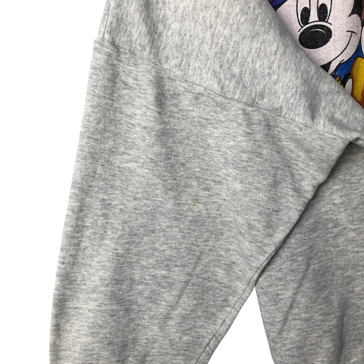 90'S Disney Mickey Mouse and Minnie Mouse Oversized Character Sweatshirt, Made in USA cotton gray type Vintage Second Hand