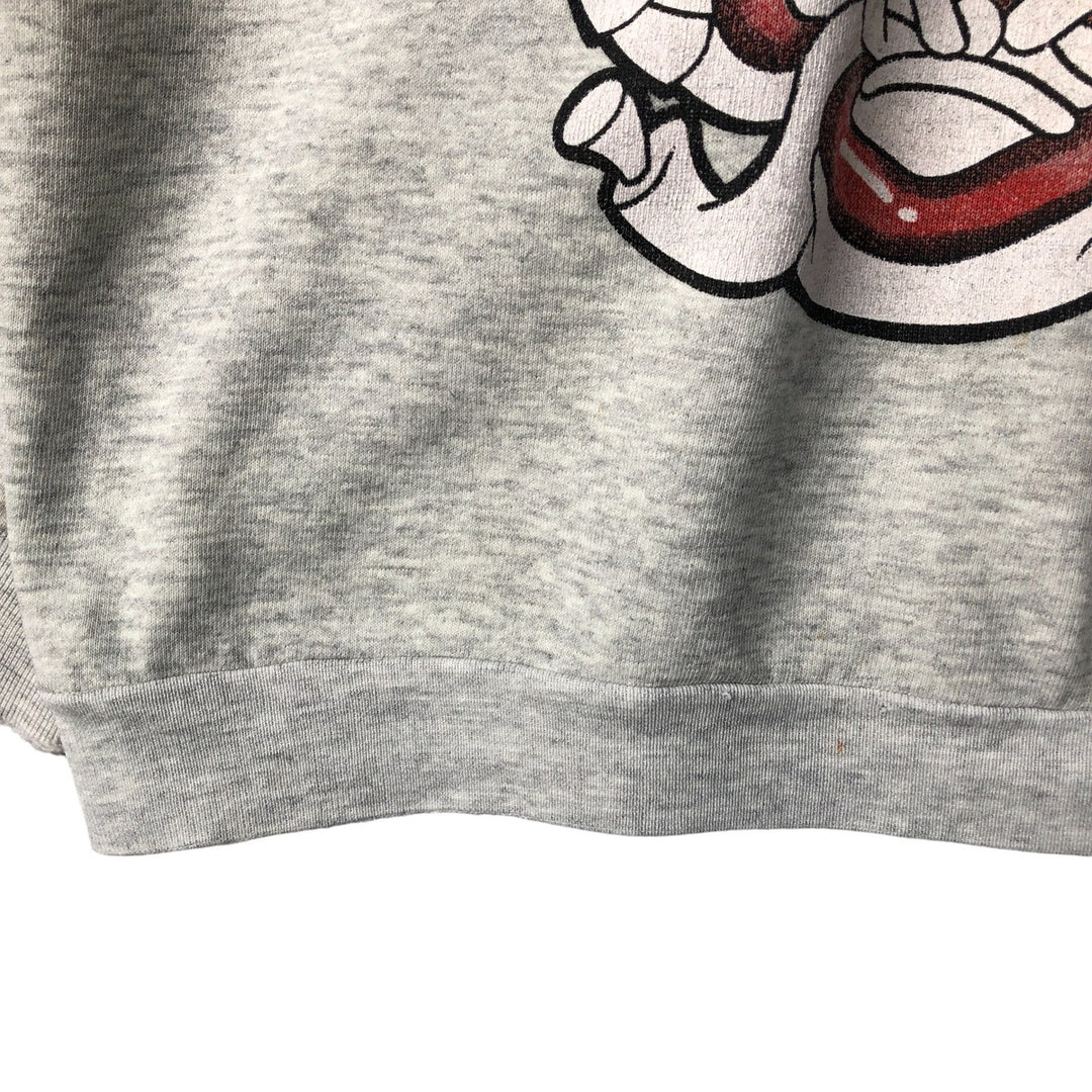 90'S Disney Mickey Mouse and Minnie Mouse Oversized Character Sweatshirt, Made in USA cotton gray type Vintage Second Hand