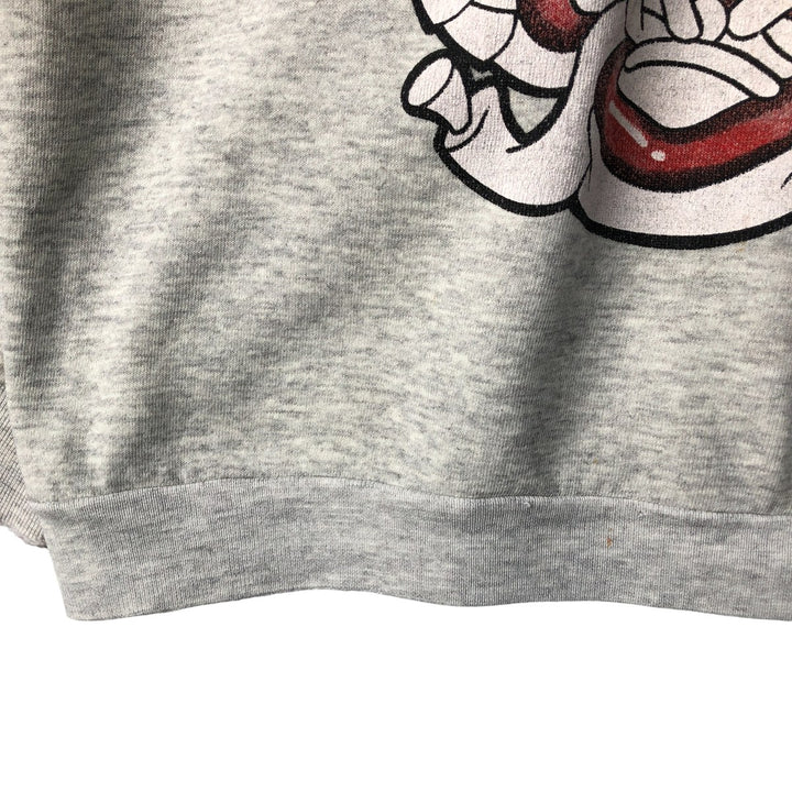 90'S Disney Mickey Mouse and Minnie Mouse Oversized Character Sweatshirt, Made in USA cotton gray type Vintage Second Hand