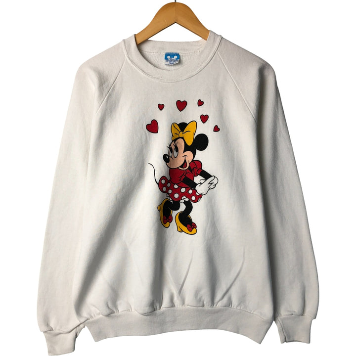 Vintage 1980'S Disney Minnie Mouse character sweatshirt, Made in USA, Men's Size L cotton white type Vintage Second Hand