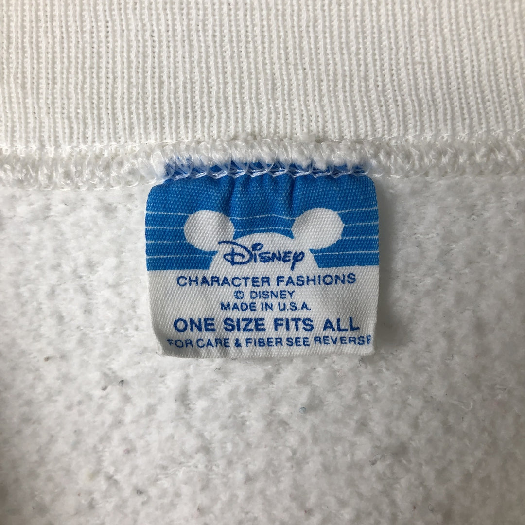 Vintage 1980'S Disney Mickey Mouse character sweatshirt, Made in USA, Men's Size L cotton white type Vintage Second Hand