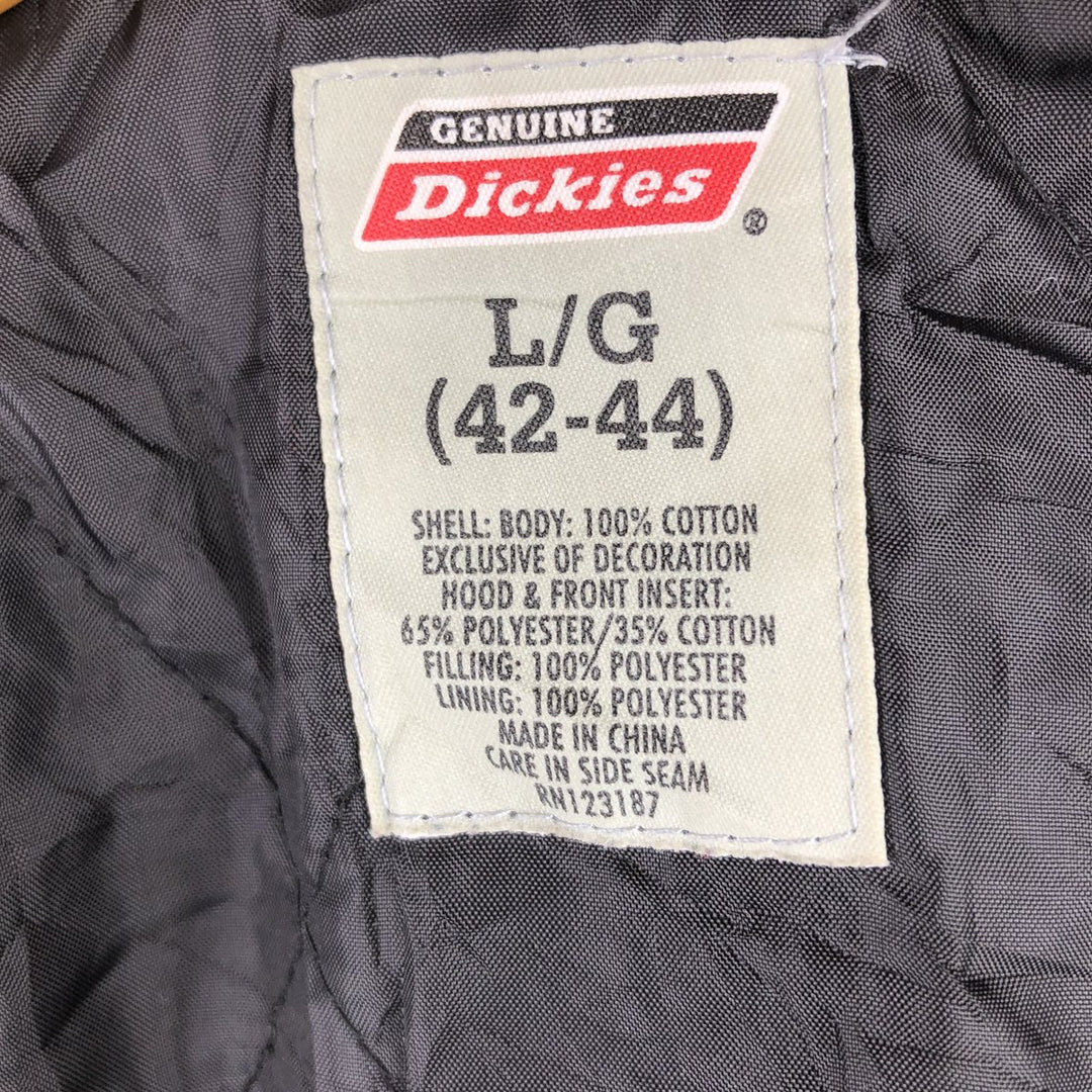 Dickies Long Sleeve Hooded Heavy Flannel Check Shirt Jacket, Men's Size L cotton black type Vintage Second Hand