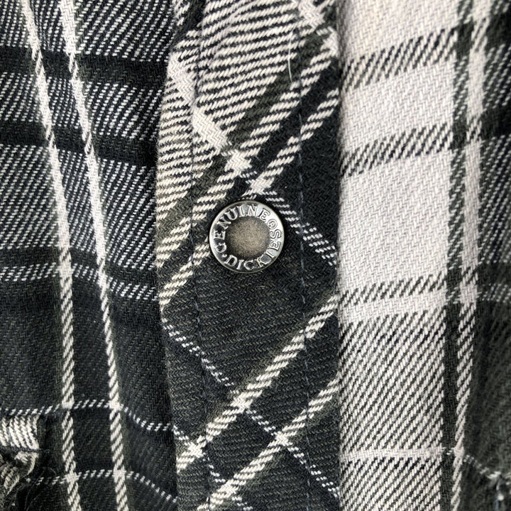 Dickies Long Sleeve Hooded Heavy Flannel Check Shirt Jacket, Men's Size L cotton black type Vintage Second Hand