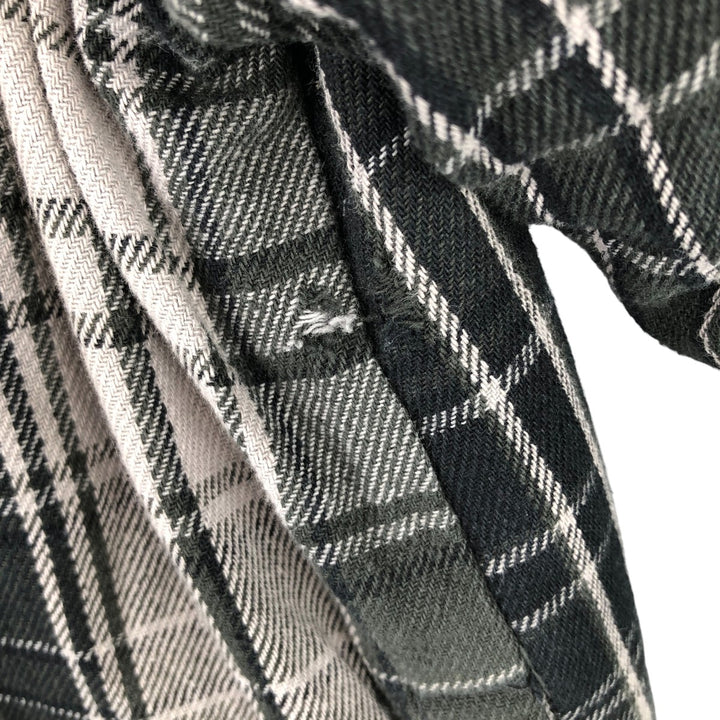 Dickies Long Sleeve Hooded Heavy Flannel Check Shirt Jacket, Men's Size L cotton black type Vintage Second Hand