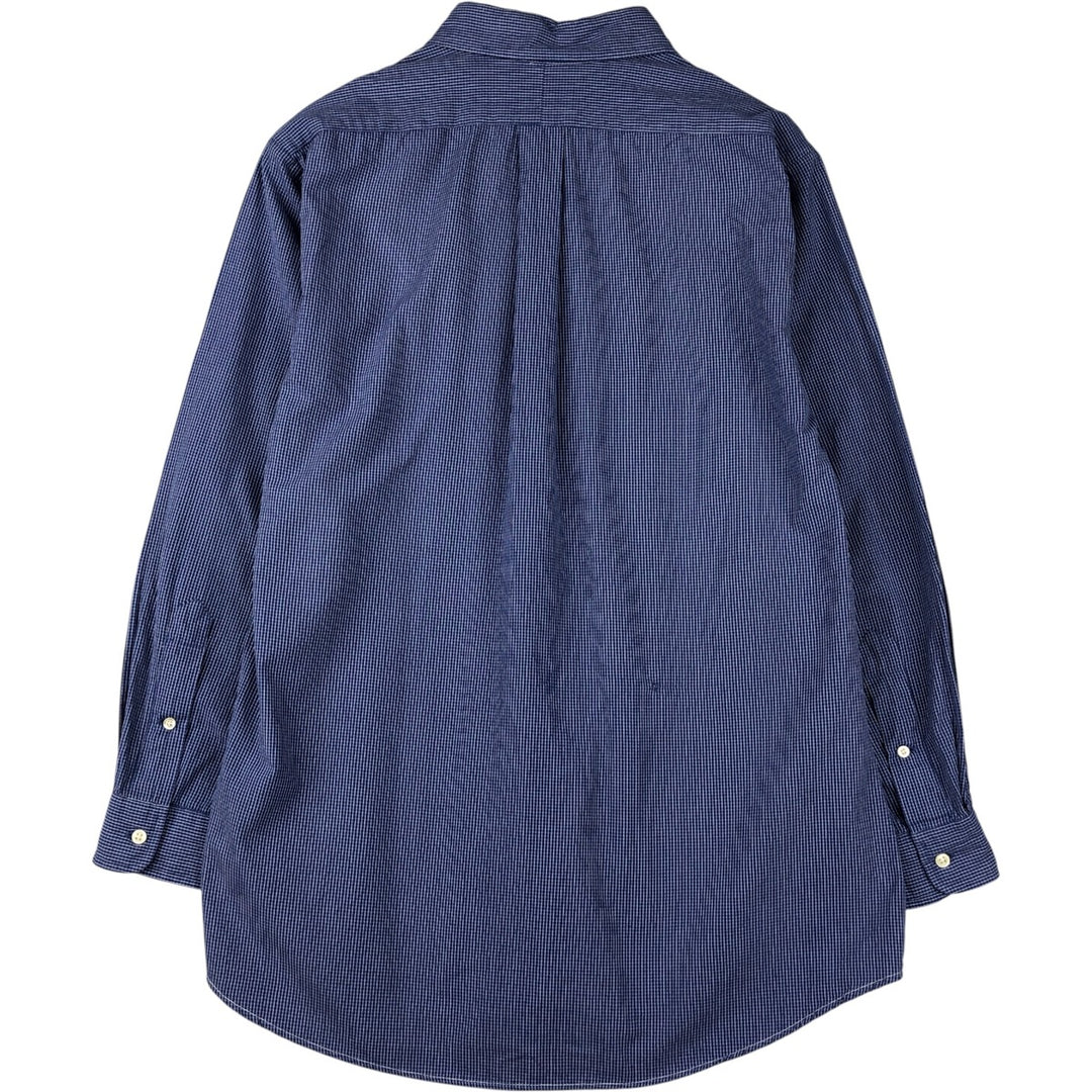 Ralph Lauren BLAKE long sleeve button down check shirt, men's XL size cotton blue type Vintage Second Hand