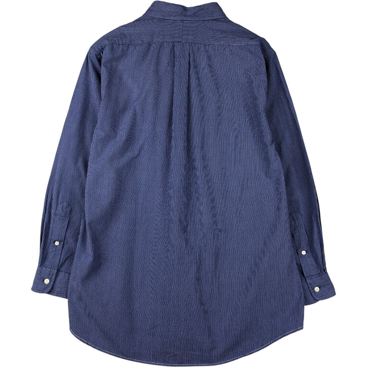 Ralph Lauren BLAKE long sleeve button down check shirt, men's XL size cotton blue type Vintage Second Hand