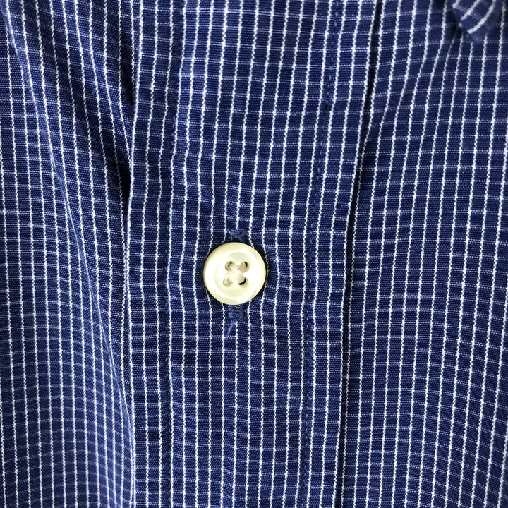 Ralph Lauren BLAKE long sleeve button down check shirt, men's XL size cotton blue type Vintage Second Hand