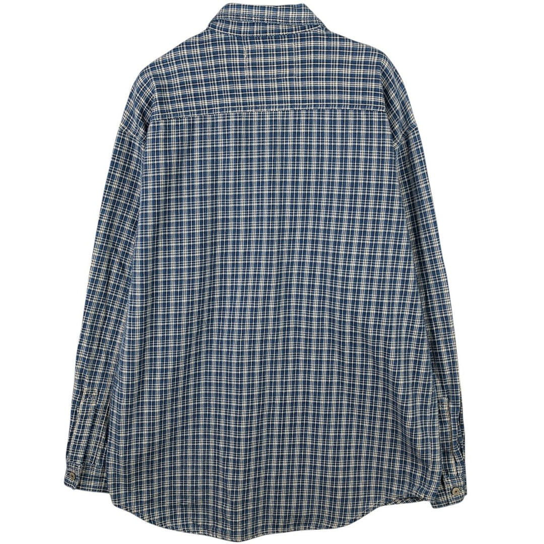 90'S Levi's Long Sleeve Flannel Check Shirt, Men's Medium, Vintage cotton Blue type light blue Vintage Second Hand