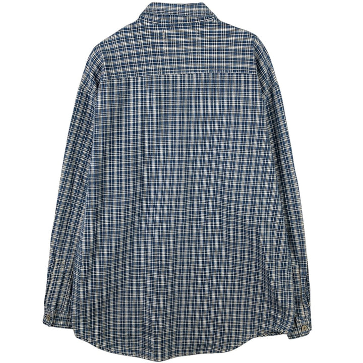 90'S Levi's Long Sleeve Flannel Check Shirt, Men's Medium, Vintage cotton Blue type light blue Vintage Second Hand