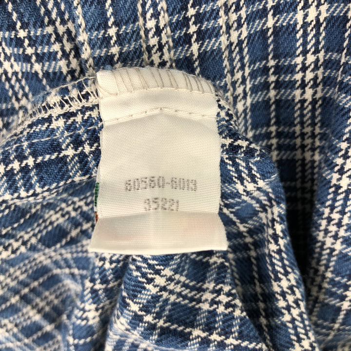 90'S Levi's Long Sleeve Flannel Check Shirt, Men's Medium, Vintage cotton Blue type light blue Vintage Second Hand