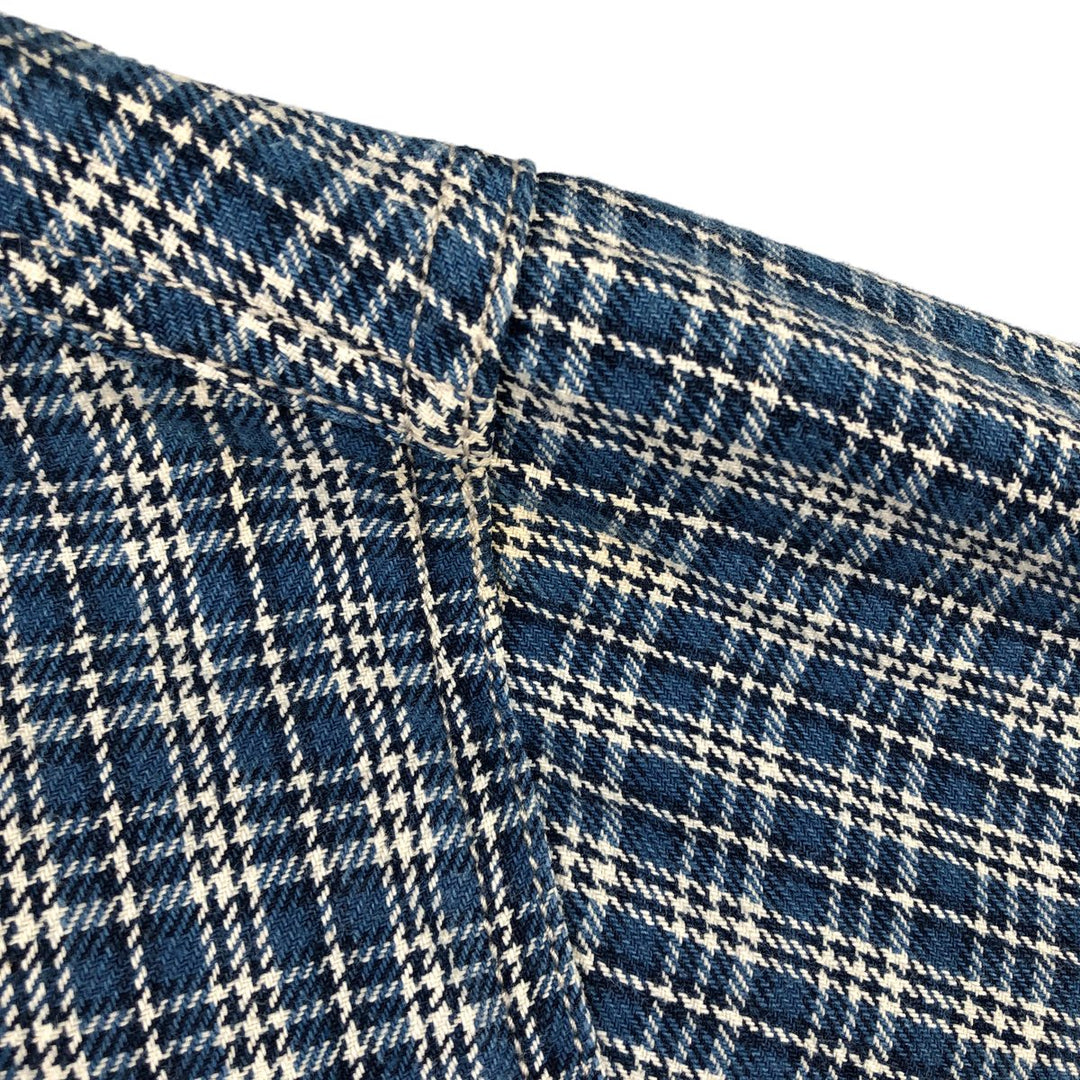 90'S Levi's Long Sleeve Flannel Check Shirt, Men's Medium, Vintage cotton Blue type light blue Vintage Second Hand