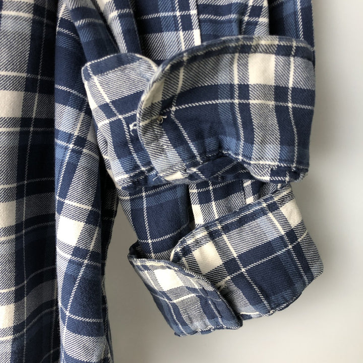 Ralph Lauren Classic Fit Long Sleeve Button Down Check Shirt Men's XL cotton Navy blue Vintage Second Hand