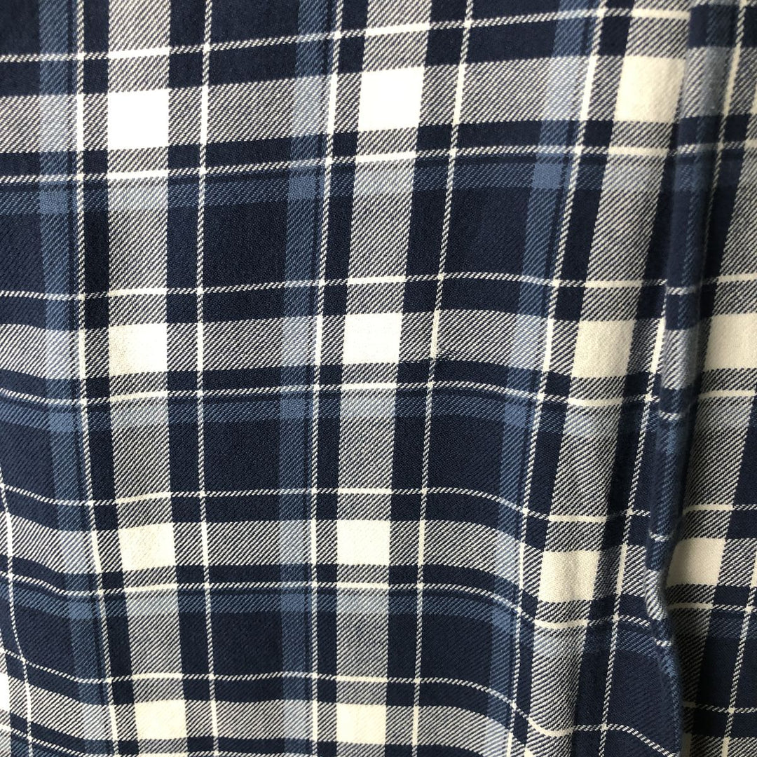 Ralph Lauren Classic Fit Long Sleeve Button Down Check Shirt Men's XL cotton Navy blue Vintage Second Hand