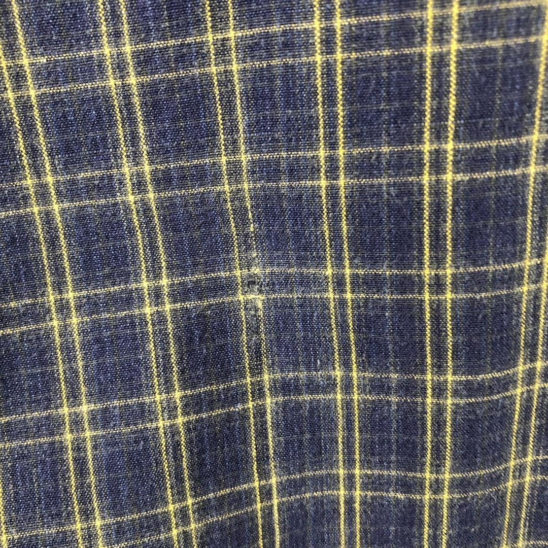Ralph Lauren BLAIRE long sleeve button down check shirt, men's XL size cotton navy blue type Vintage Second Hand