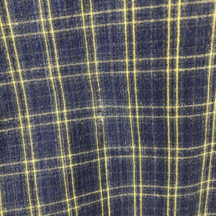 Ralph Lauren BLAIRE long sleeve button down check shirt, men's XL size cotton navy blue type Vintage Second Hand