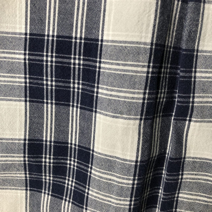 90s-00'S Timberland long-sleeved cotton check shirt, men's size L cotton navy blue type Vintage Second Hand