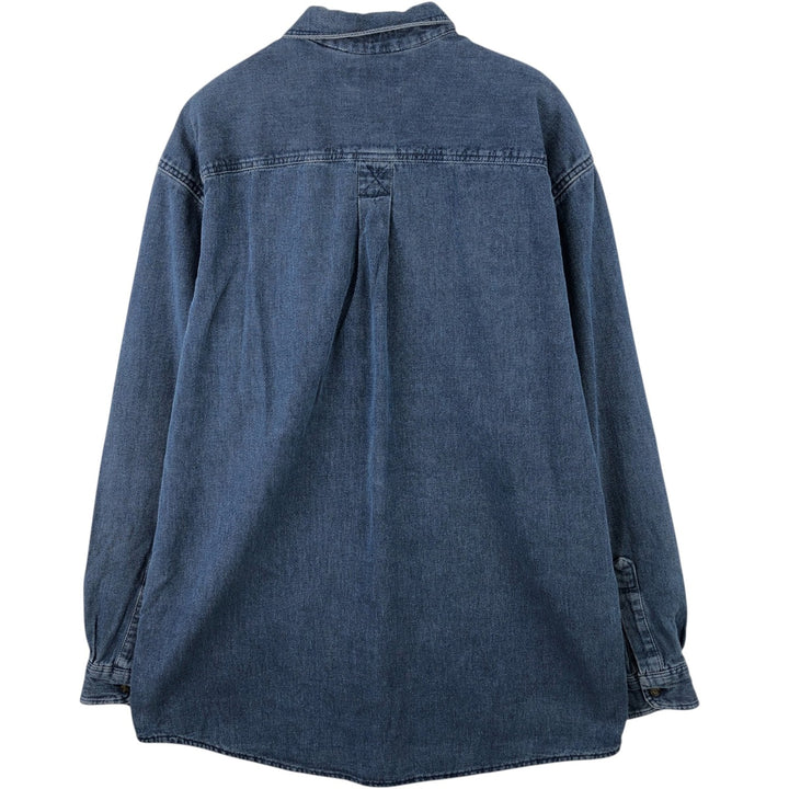 Vintage LLBean long-sleeved button-down shirt from the 1980'S to 1990s, made in the USA, size L. cotton navy blue type Vintage Second Hand