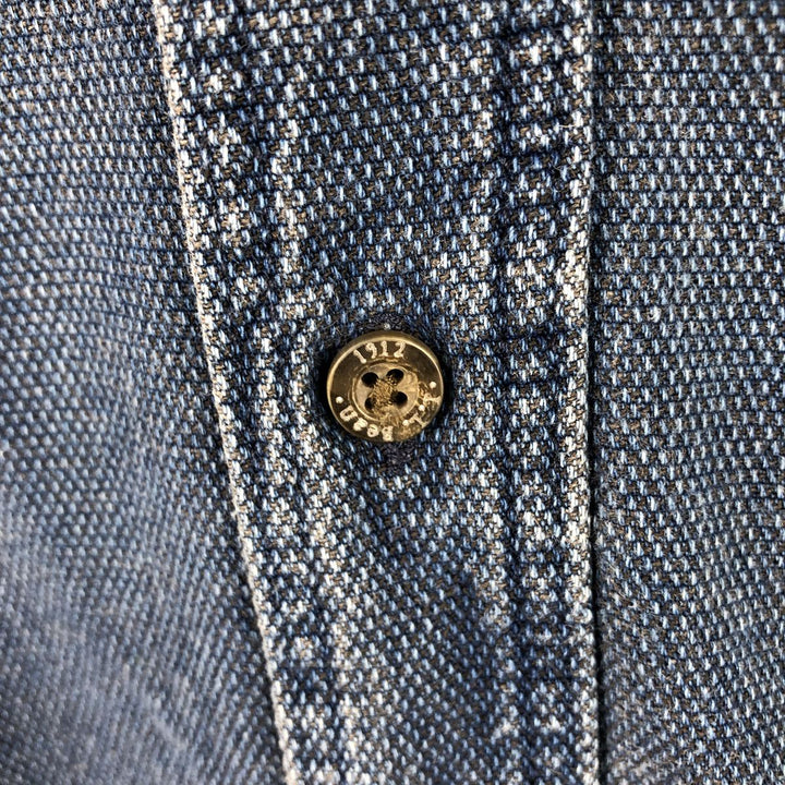 Vintage LLBean long-sleeved button-down shirt from the 1980'S to 1990s, made in the USA, size L. cotton navy blue type Vintage Second Hand