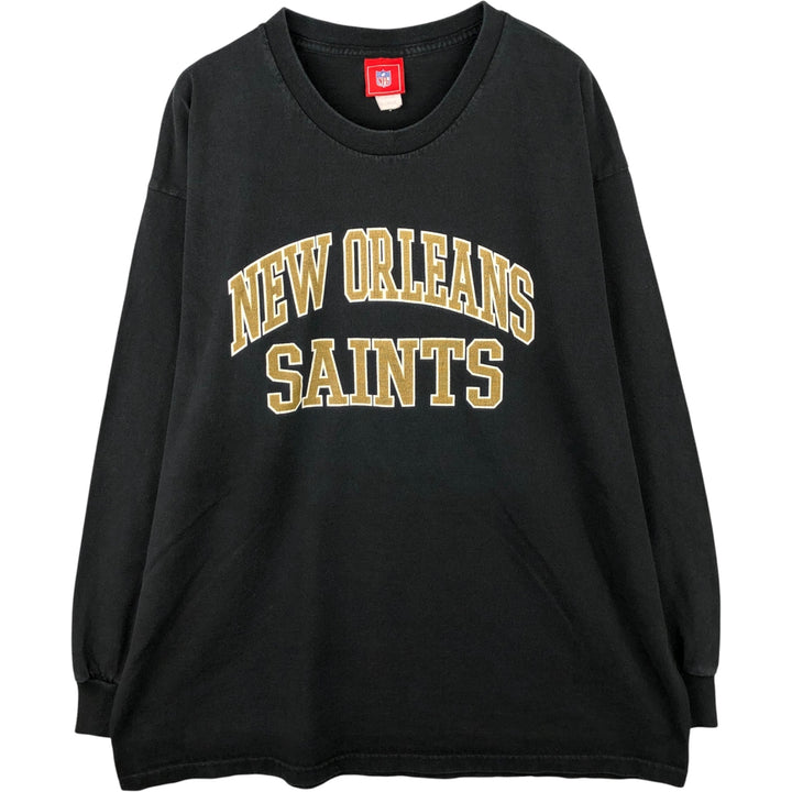 NFL New Orleans Saints Long Sleeve T-Shirt, Men's Size XL cotton black type Vintage Second Hand