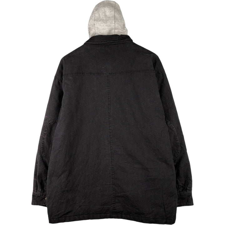 Dickies padded long-sleeved work shirt jacket, men's size XL cotton black type Vintage Second Hand